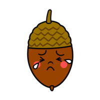Crying acorn character