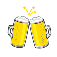 Cheers with a beer mug