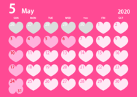 2020年5月のハートカレンダー