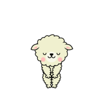 Sheep character bowing