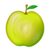 Handwritten style green apple
