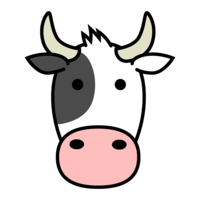 Simple cute cow face