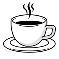 Black and white coffee cup