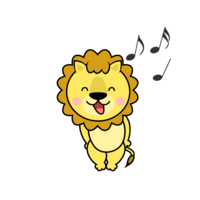 Singing lion character
