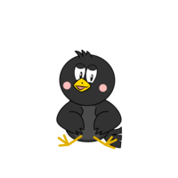 Sitting crow character