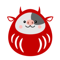 Cute cow zodiac daruma
