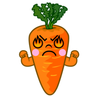 Mela Mela Burning carrot character