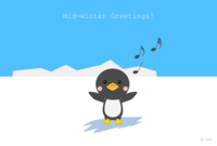 Cute penguins singing in Antarctica