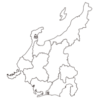 中部地方の白黒地図