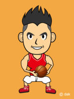 Caricature of basketball player