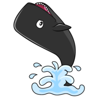 ジャンプする黒クジラ
