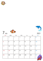 写真入り2021年7月カレンダー