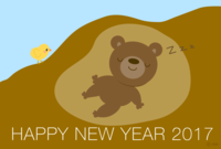 冬眠熊的贺年卡设计