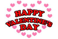 Happy Valentine's Day with a cute pink heart
