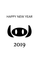 New Year's card with boar nose mark