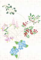 Winter image arranged with flowers-Fashionable (vertical) background