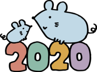 2020 Parent-child mouse (mouse) child year on letters