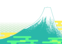 かっこいい-富士山(和柄の雲)背景