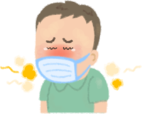 Men masked with hay fever / medical / health
