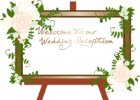 Welcome board that conveys a message