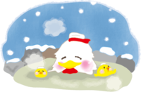 Rooster-Cute snow scene hot spring 2017 Zodiac