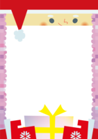 Cute Christmas frame Frame illustration (Santa looks over here