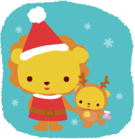 Lion-Santa Claus Christmas cute animal