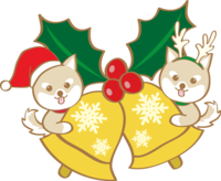 Cute Christmas (bell and two shiba inu)