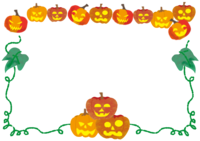 Halloween (expressive pumpkin) frame frame