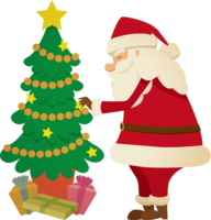 Fashionable Santa Claus (decorating the tree)