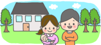幸せ家族-お父さん＆お母さん＆赤ちゃん-イラスト(アニメーション)