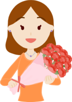 Free to give a carnation from a woman to a mother (elderly 70s) on Mother's Day