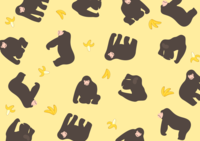 Gorilla and banana pattern-Cute background