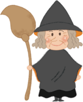 Halloween of the witch (broom and witch)