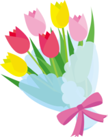 Pink-red-yellow tulip bouquet free