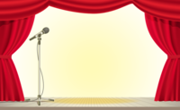 Stage-hanging curtain-microphone-background