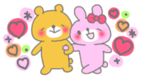 Love Love Outing Date Rabbit & Bear-gif Animation