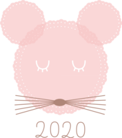 レースペーパーでできたねずみ(ネズミ-鼠)かわいい子年(2020)