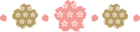 Petals lined up in a line and cherry blossoms with a cherry blossom pattern-Japanese style (brush-ink) cherry blossoms