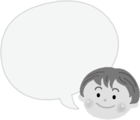 Children's speech bubble illustration (black and white monochrome) / speech bubble