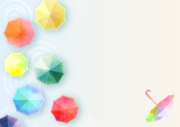 Colorful background illustration of a beautiful umbrella / rainy season