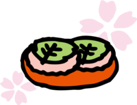 手描き風の桜餅-ひな祭りイラスト