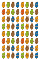 Cute colorful wild boar vertical pattern-2019 Zodiac (Year of the boar) background