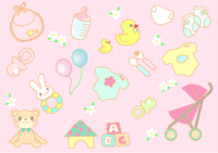 Cute background illustration (baby goods)