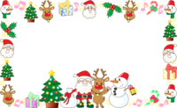 Surrounded by Christmas characters-Frame material-Decorative frame background