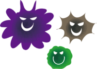 ばい菌や細菌の笑顔キャラクター