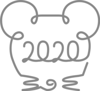 アイアン風の-ねずみ(ネズミ-鼠)の顔の飾り-2020子年
