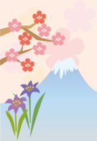 Cute Japanese style Mt. Fuji is a lovely background