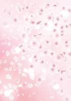 縦の桜の光と幻想的な背景フリーイラスト画像