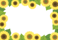 Frame frame surrounded by many sunflowers